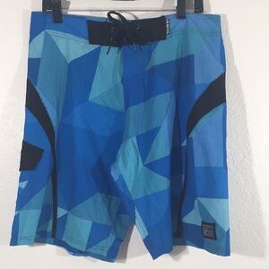 MAUI & SONS Mens 4 Way Stretch Shark Board Shorts